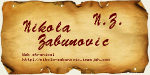 Nikola Zabunović vizit kartica
